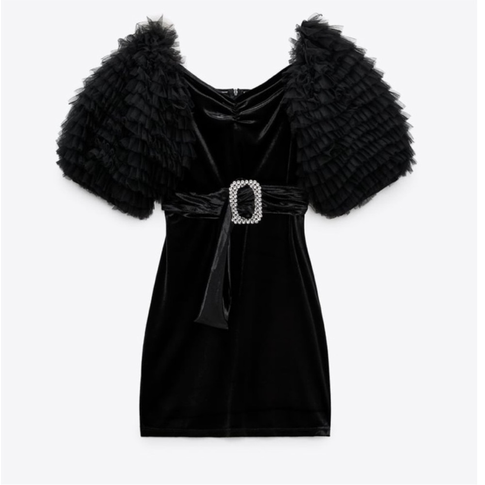 Zara x Black Velvet Dress
